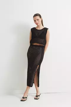 Falda Georgina Negro - comprar online