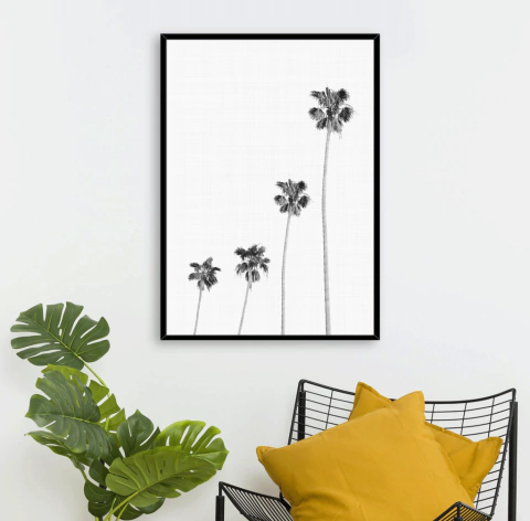 CUADRO PALMERAS TRAMA GRIS