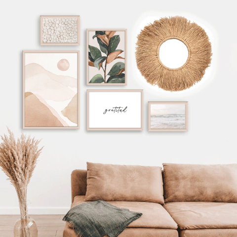 SET DE 5 CUADROS GRATITUD TERRA CON ESPEJO (opcional) - comprar online