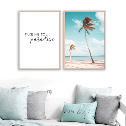 SET DE 2 CUADROS PARADISE