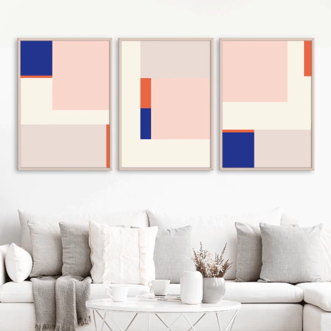 SET DE 3 CUADROS MINIMAL COLOR