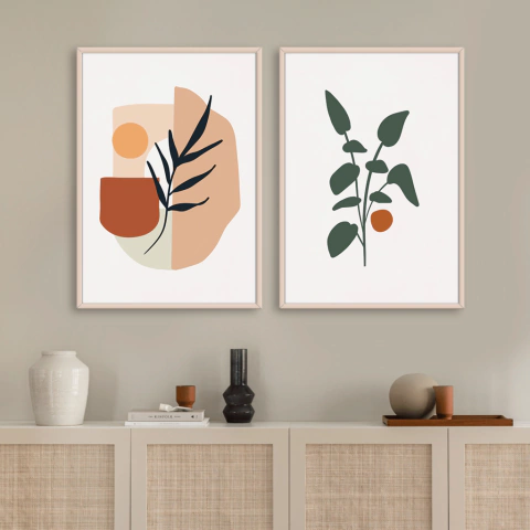 SET DE 2 CUADROS PLANTAS BOHO