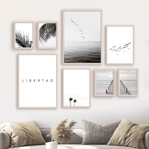 SET DE 8 CUADROS PAJAROS EN LIBERTAD