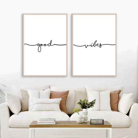 SET DE 2 CUADROS GOOD VIBES