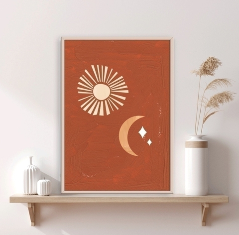 CUADRO LUNA y SOL TERRACOTA (ENTREGA INMEDIATA)