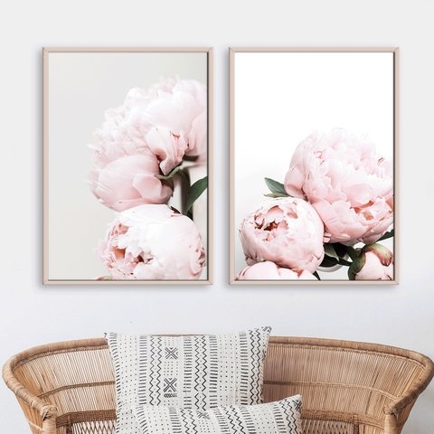 SET DE 2 CUADROS PEONIES