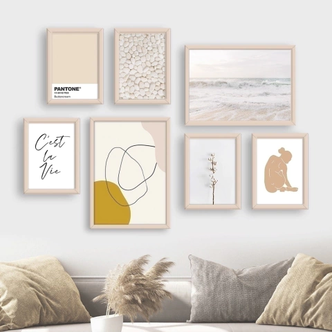 SET DE 7 CUADROS BUTTER CREAM