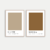 set de dos cuadros con diseños tipo pantone de los colores del cafe latte y mocha