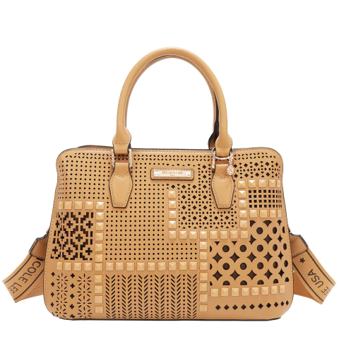 Cartera Geometric Cutout Camel Nicole Lee - comprar online