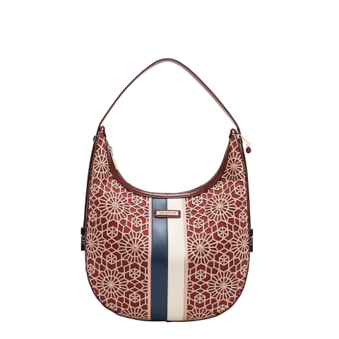 Cartera Geometric Laser Cut Wine Nicole Lee - comprar online