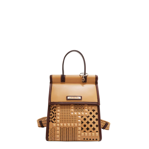 Mochila Geometric Cutout Camel Nicole Lee - comprar online
