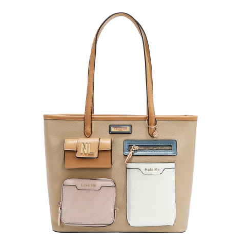 Cartera Colorblock Taupe Nicole Lee - comprar online