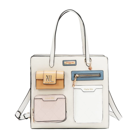 Cartera Colorblock White Nicole Lee - comprar online