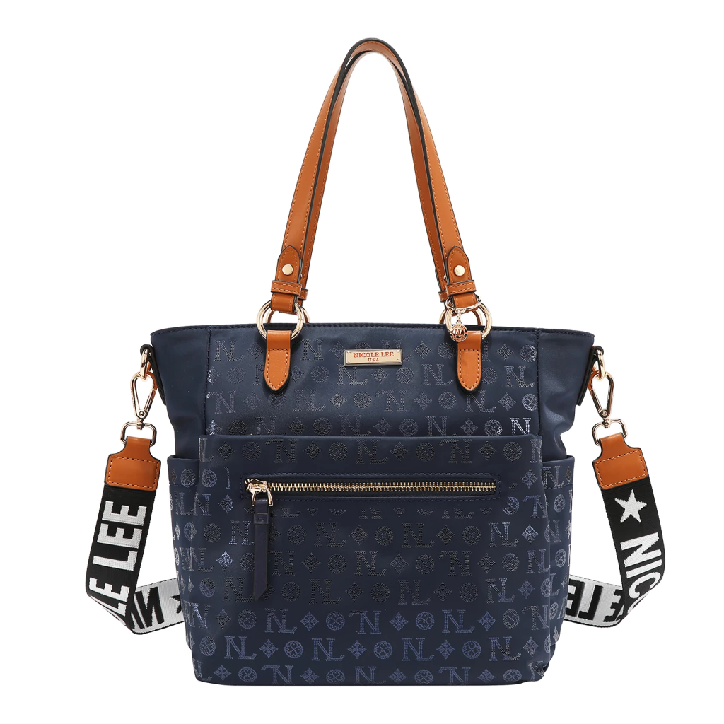 Cartera Monogram Logo Navy Nicole Lee