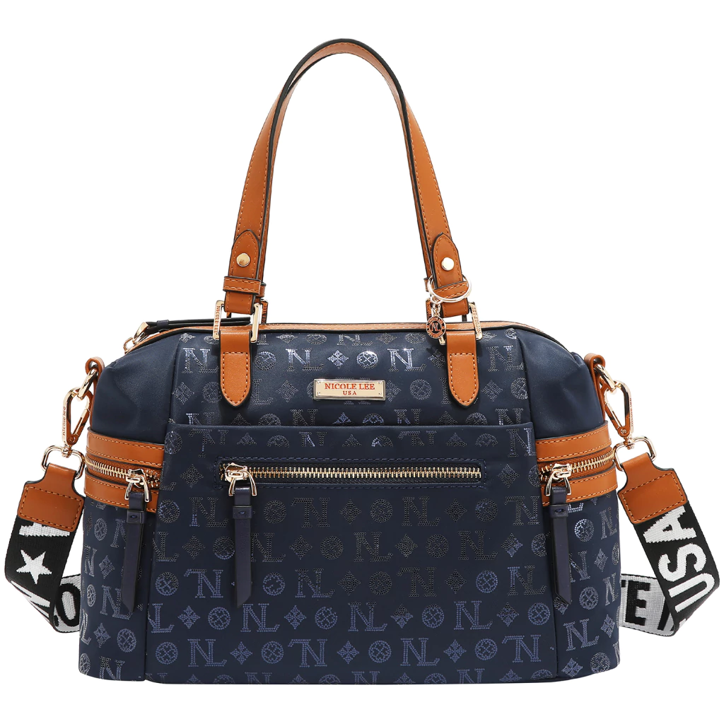 Cartera Monogram Logo Navy Nicole Lee