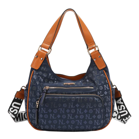 Cartera Monogram Logo Navy Nicole Lee - comprar online