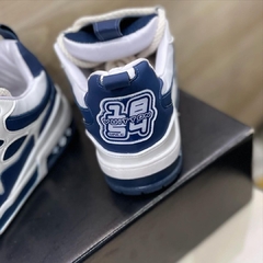 Lançamento Tênis Masculino LV Skate Branco Azul - loja online