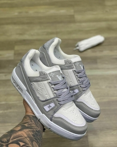 Tênis Masculino LV Sneaker Cinza Branco