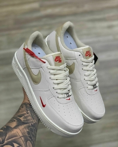 Tênis Air Force One Creme Vermelho