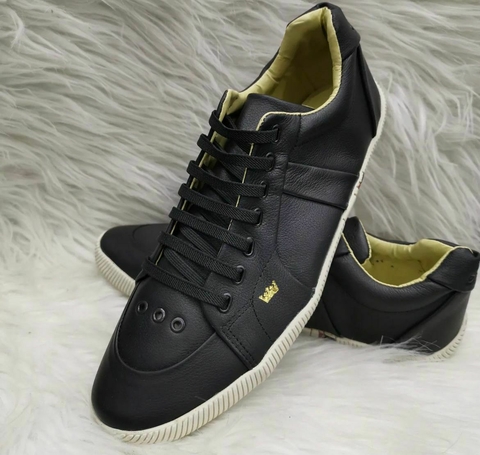 Sapatênis Masculino Casual Preto Dourado