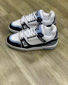 Tênis Masculino Sneaker LV Trainer Branco Azul bebê - comprar online