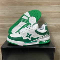 Lançamento Tênis Masculino LV Skate Branco Verde