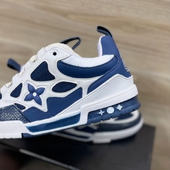 Lançamento Tênis Masculino LV Skate Branco Azul na internet