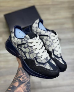 Tênis Masculino Gucci Preto Bege