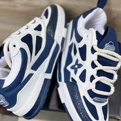 Lançamento Tênis Masculino LV Skate Branco Azul - Pisants Store