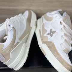Tênis Masculino LV Skate Dourado Creme - Pisants Store