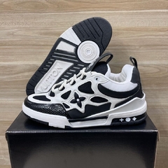 Tênis Masculino LV Skate Branco Preto