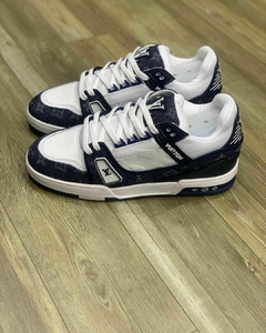 Lançamento Tênis LV Trainer Branco Azul - comprar online