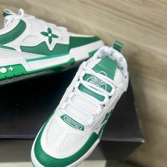 Lançamento Tênis Masculino LV Skate Branco Verde - comprar online