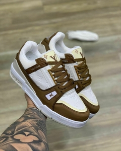 Tênis Masculino LV Sneaker Bege Branco