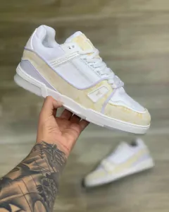 Lançamento Tênis LV Trainer Branco Creme