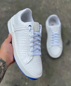 Tênis Masculino Balmain Branco com Azul - comprar online