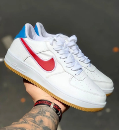 Tênis Masculino Air Force One Branco Vermelho