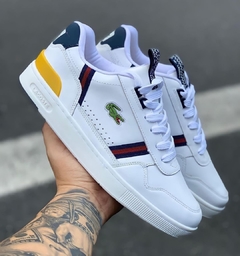Tênis Masculino Lacoste T Clip Branco Amarelo