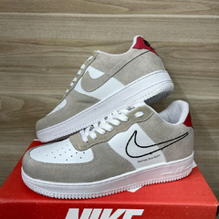 Tênis Masculino Air Force 1 Cinza Vermelho