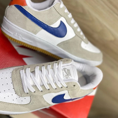 Tênis Masculino Air Force One Bege Azul Laranja - Pisants Store