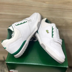 Tênis Lacoste T Clip Velcro Branco Verde na internet