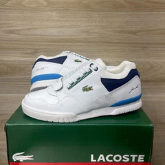 Tênis Lacoste T Clip Velcro Branco Azul BB