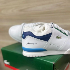 Tênis Lacoste T Clip Velcro Branco Azul BB - comprar online