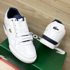 Tênis Lacoste T Clip Velcro Branco Azul - comprar online