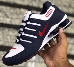 Tênis Masculino Shox 4 Molas NZ Azul Vermelho