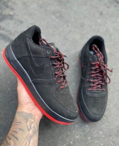 Tênis Masculino Air Force 1 Preto Vermelho