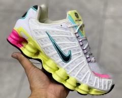 Tênis Masculino Feminino 12 Molas Branco Verde Rosa