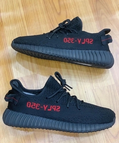 Tênis Masculino Yeezy Boost 350 Preto Vermelho