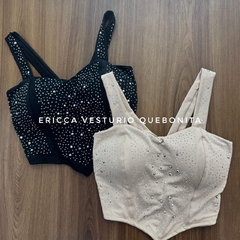 Cropped alça brilho