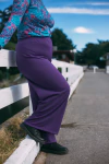 GANGA PALAZO VIOLETA DE LANILLA - TALLE M - comprar online